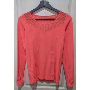 Lorna Jane | Mesh Long-Sleeve Performance Top in Coral